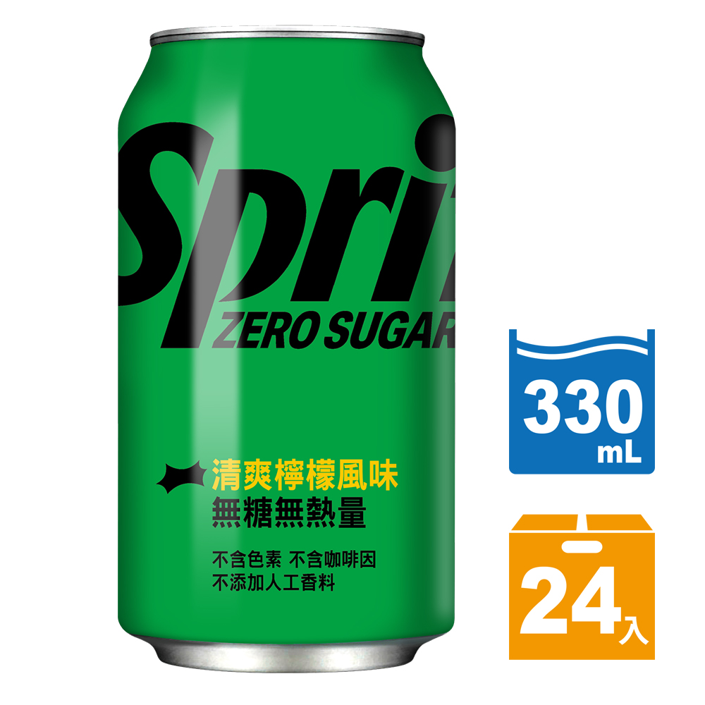 【Sprite 雪碧】ZERO無糖汽水 易開罐330ml x6入/4組 - PChome 24h購物