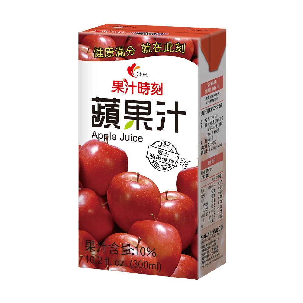 《果汁時刻》蘋果汁 300ml(24入x3箱)
