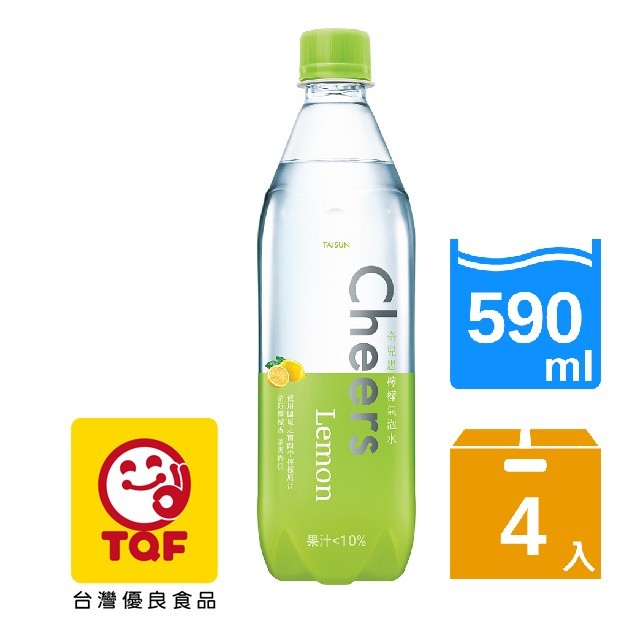 泰山Cheers Lemon 檸檬氣泡水 590ml(4入/組)