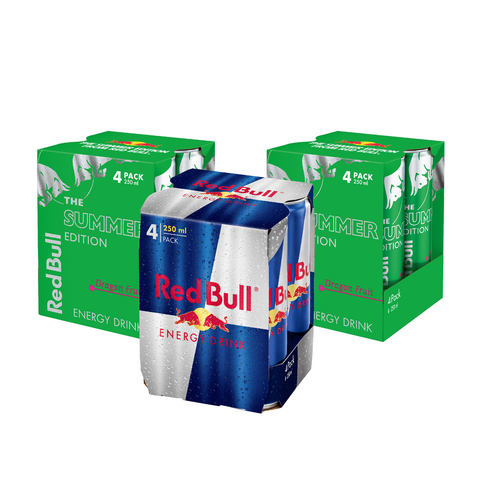 Red Bull 紅牛能量飲料 250ml 4入/組x3組(原味+火龍果風味x2)
