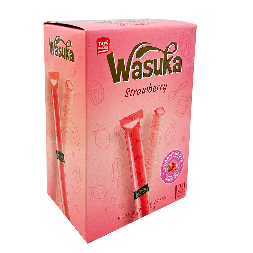 【Wasuka】爆漿頂級草莓風味威化捲 240g