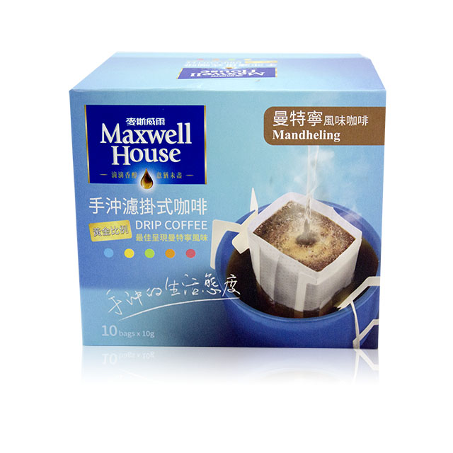 Maxwell麥斯威爾 手沖濾掛式咖啡-曼特寧風味(10gX10包)x2盒