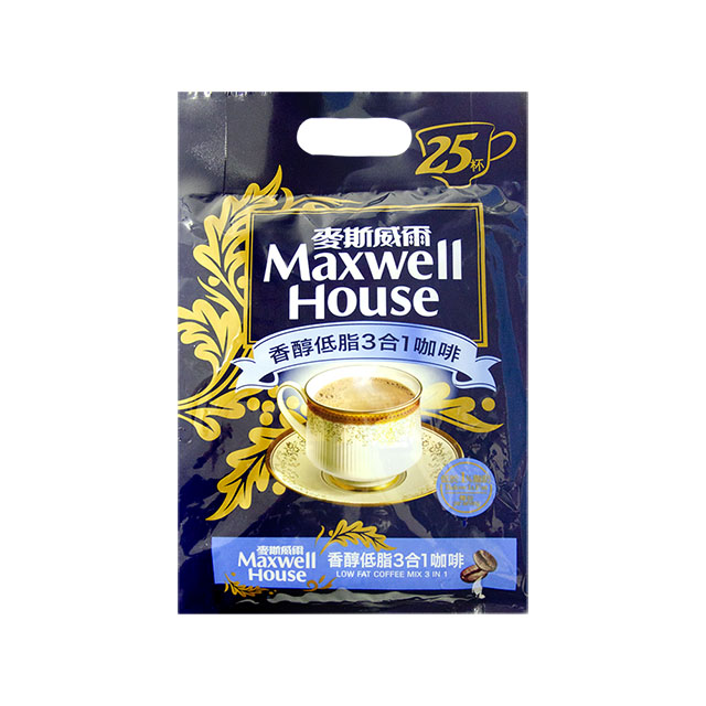 Maxwell麥斯威爾 香醇低脂3合1咖啡(13gX25包)x2袋