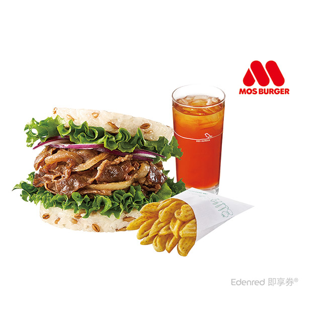 摩斯漢堡-C520超級大麥燒肉珍珠堡+V型薯+冰紅茶(L) 好禮即享券