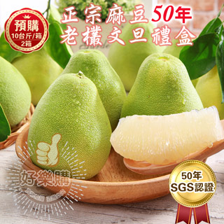 【王家】SGS認證麻豆50年老欉柚子文旦禮盒10台斤*2箱(買一送一)