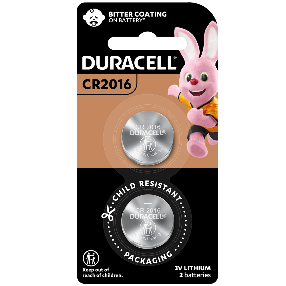 Duracell金頂鈕扣型鋰電池 CR2016 3伏特 3V(2入)
