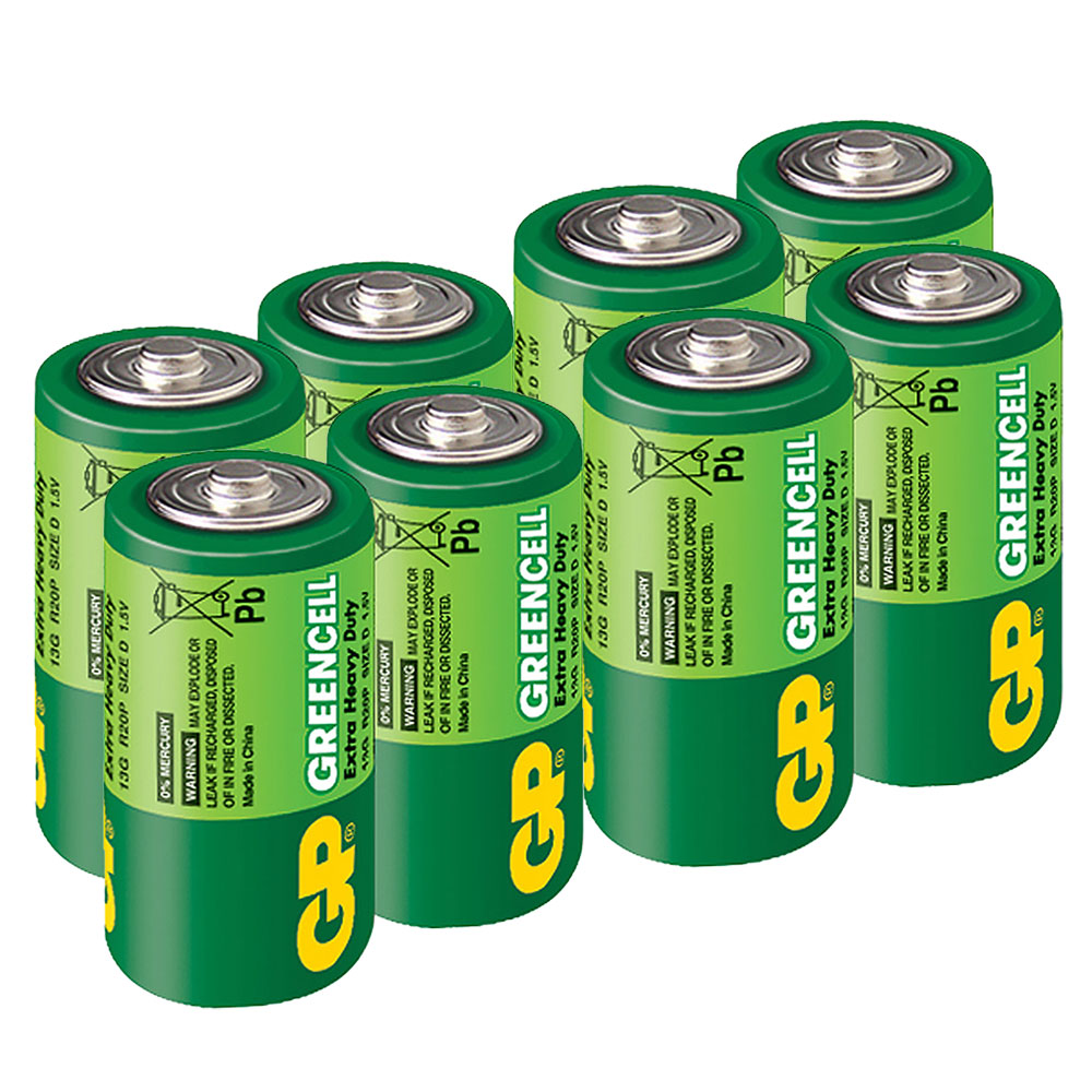 【超霸GP】超級環保1號(D)碳鋅電池8粒裝(1.5V電池)