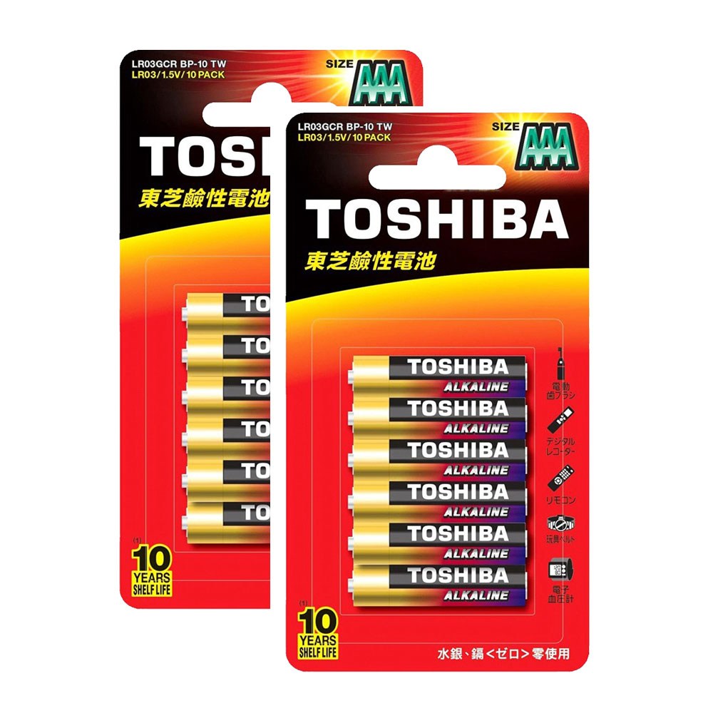 【TOSHIBA東芝】4號AAA鹼性電池20入 吊卡裝(1.5V)