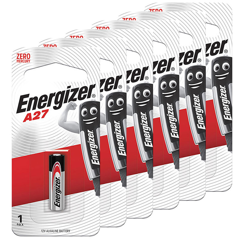 【Energizer 勁量】A27汽車搖控器電池6入 吊卡裝(12V鹼性電池)