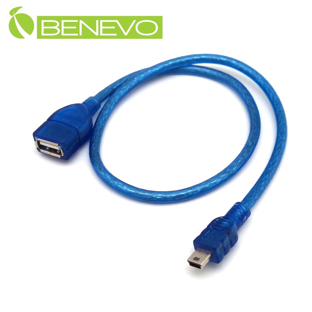 BENEVO 50cm USB2.0 A母轉Mini USB公 高隔離連接線