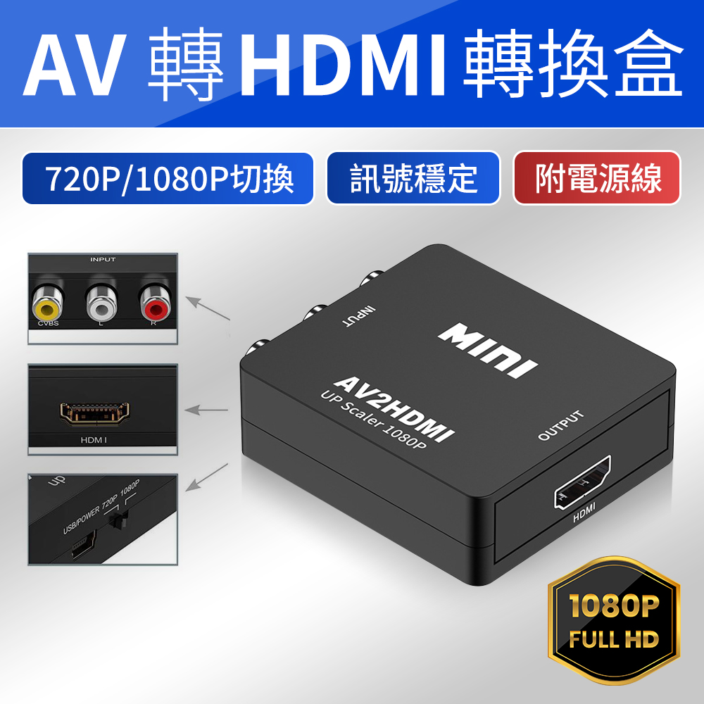 AV轉HDMI視訊轉換盒