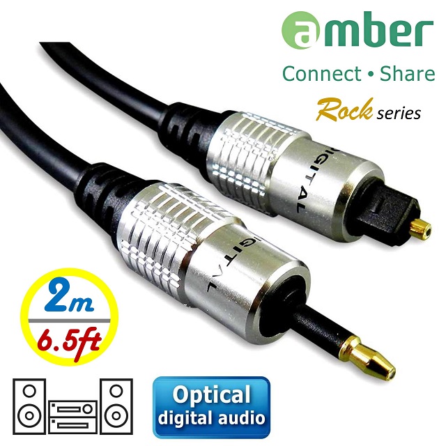 amber S/PDIF 光纖數位音訊傳輸線 / mini Toslink (3.5mm) 對Toslink-2M