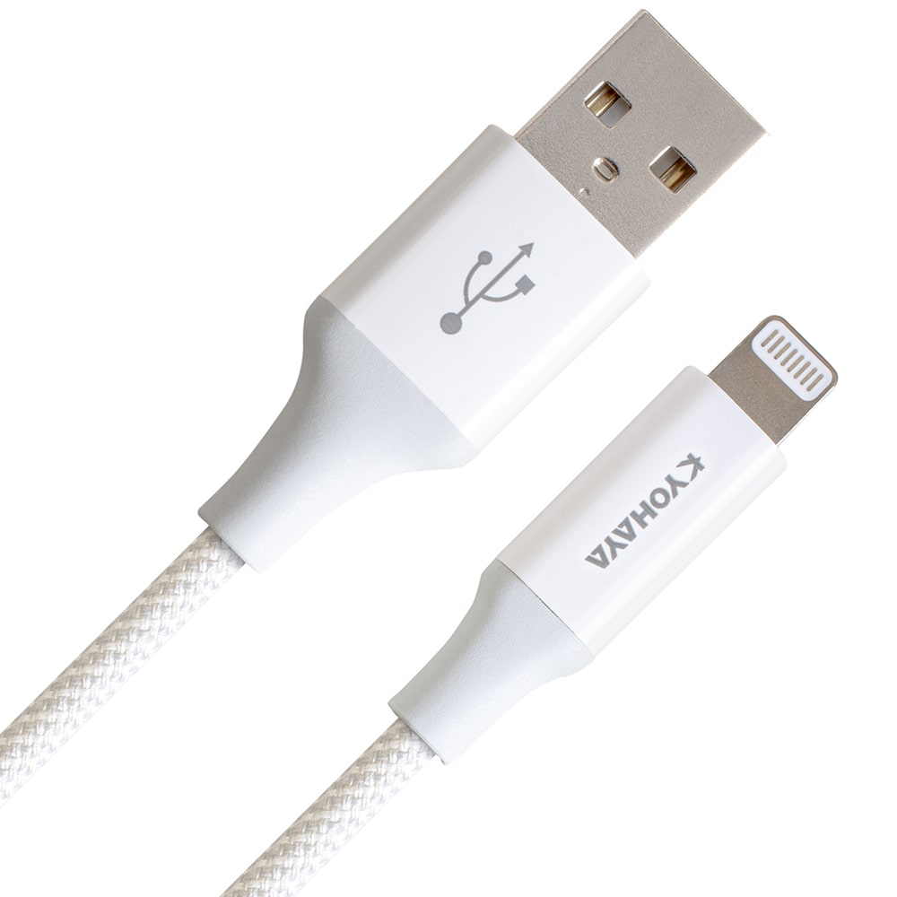 【KYOHAYA】USB-A to Lightning 日本同步馬卡龍色系編織充電線(蘋果充電線) 銀色 六入組