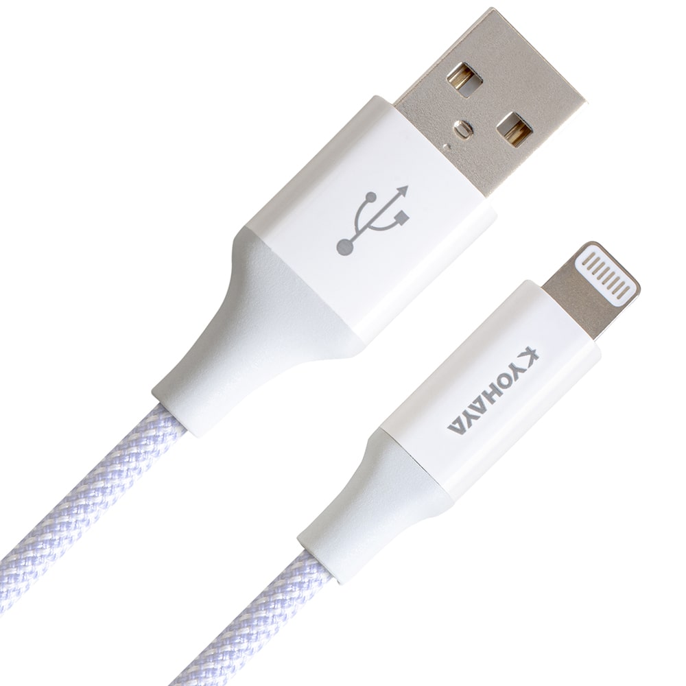 【KYOHAYA】USB-A to Lightning 日本同步馬卡龍色系編織充電線(蘋果充電線) 紫色 六入組