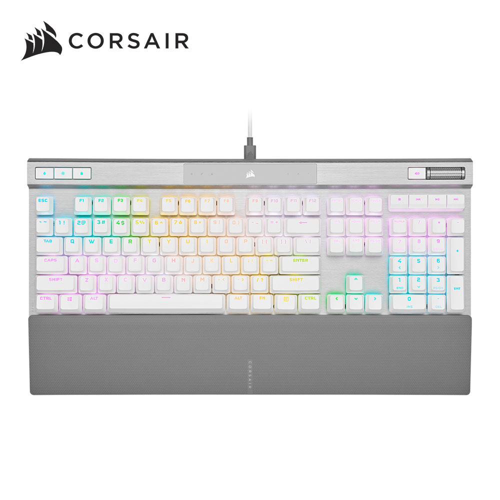 海盜船CORSAIR K70 PRO-白 光軸RGB OPX英文機械遊戲鍵盤