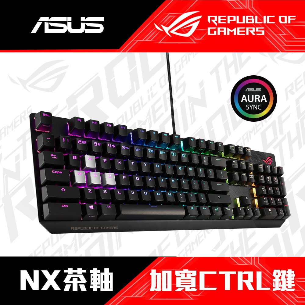 華碩 ASUS ROG STRIX SCOPE NX 機械電競鍵盤-NX茶軸