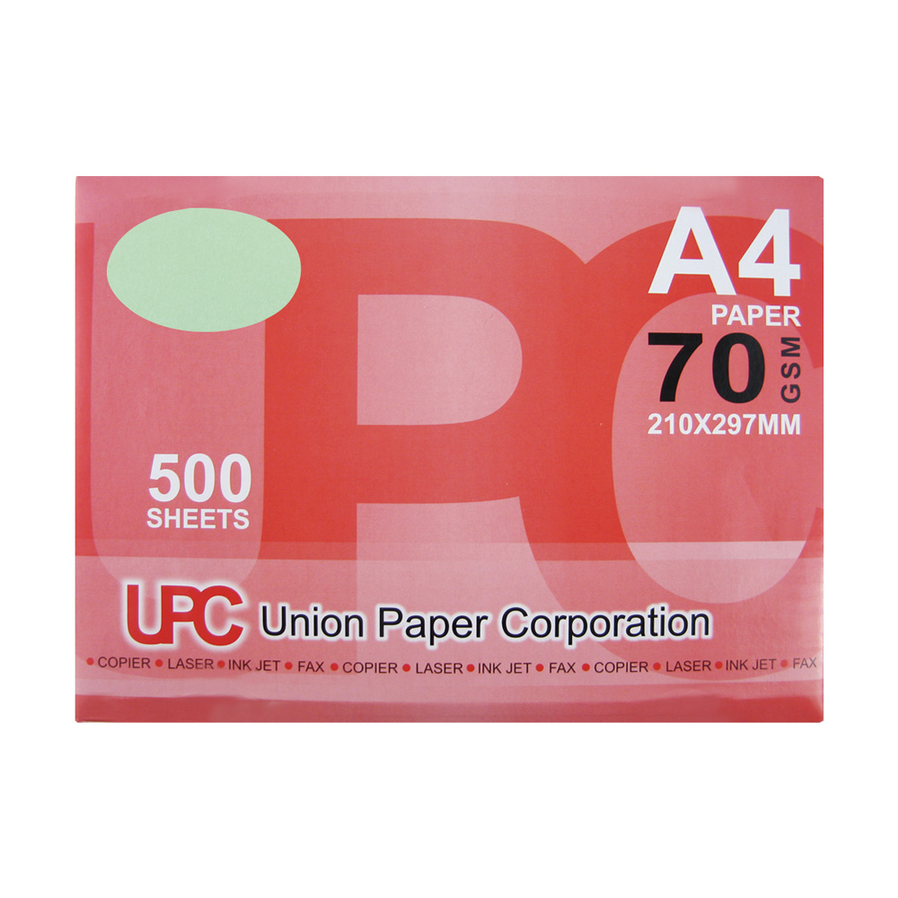 UPC彩色影印紙/淺綠/A4/70g/500張/包