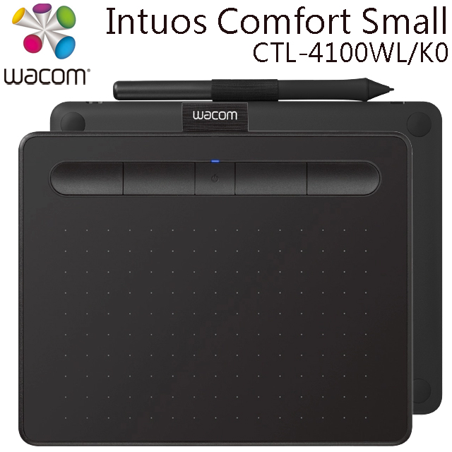 (福利品)Wacom Intuos Comfort Small 繪圖板 (藍牙版CTL-4100WL/K0)(黑)