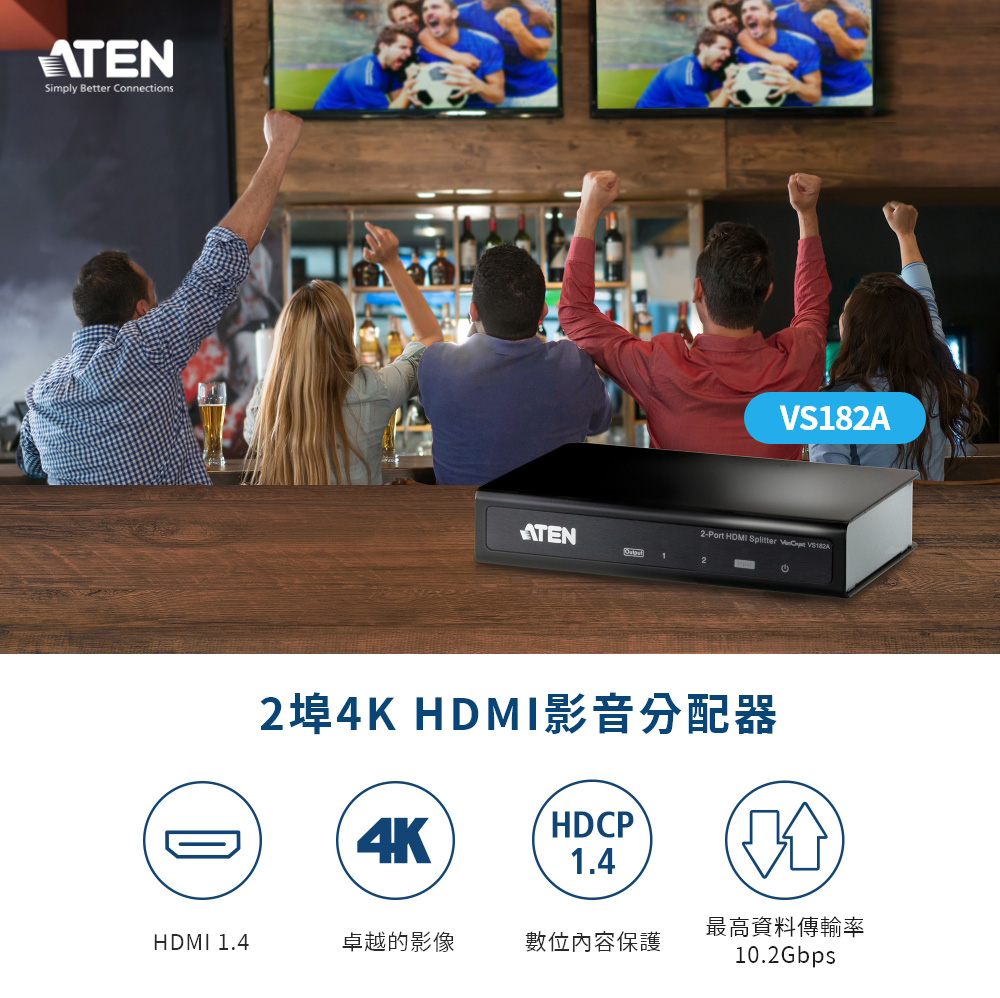 内祝い ATEN 4K対応 HDMI 2分配器 VS182A