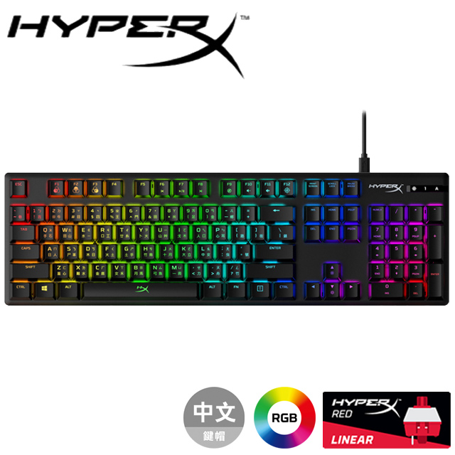 HyperX Alloy Origins 機械式電競鍵盤-Hyper輕快紅軸(HX-KB6RDX-TW)