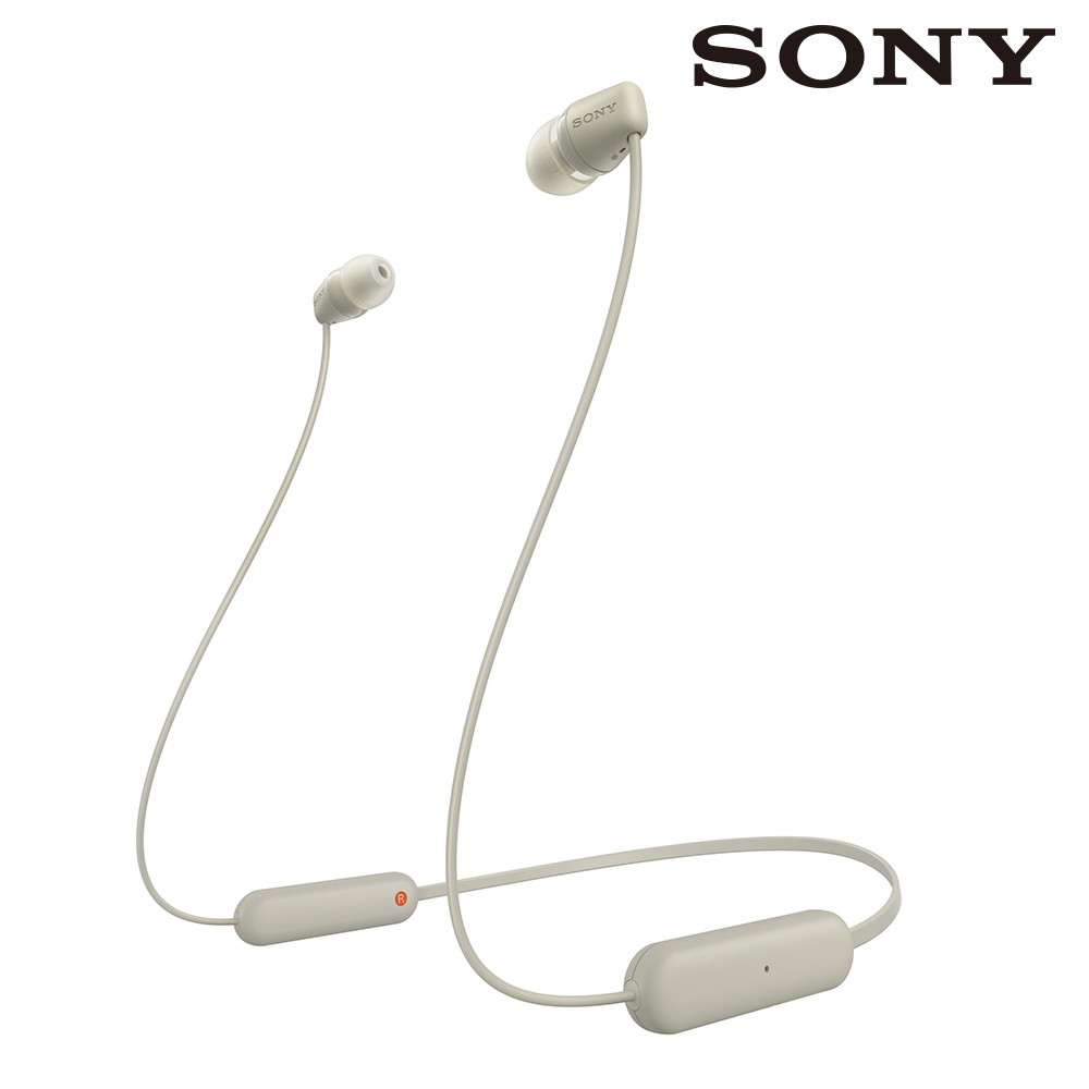 [福利品 SONY WI-C100 無線 入耳式 藍牙耳機 灰褐色