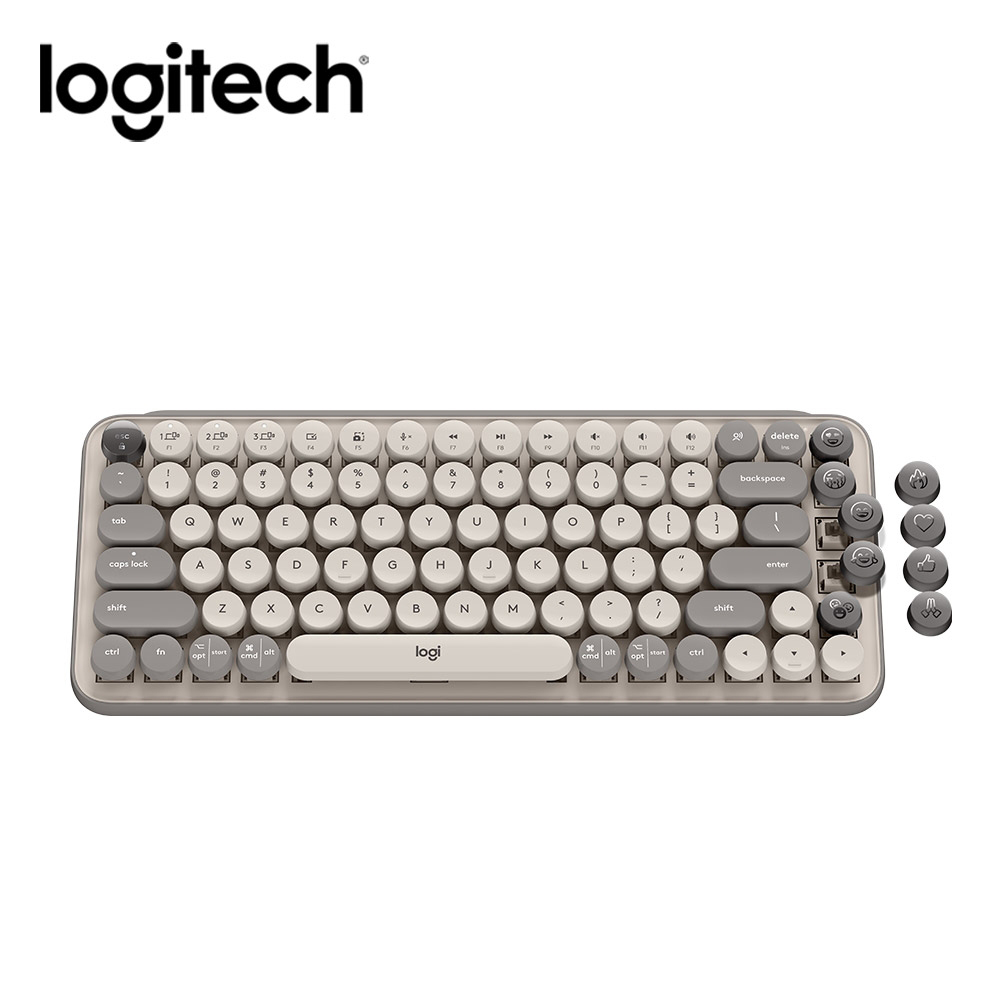 【Logitech 羅技】POP Keys 無線機械鍵盤 茶軸 / 迷霧灰