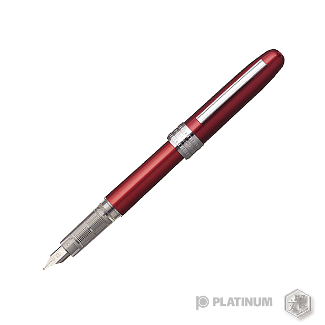 PLATINUM 白金 Plaisir 金屬珍珠光 鋼筆(紅)