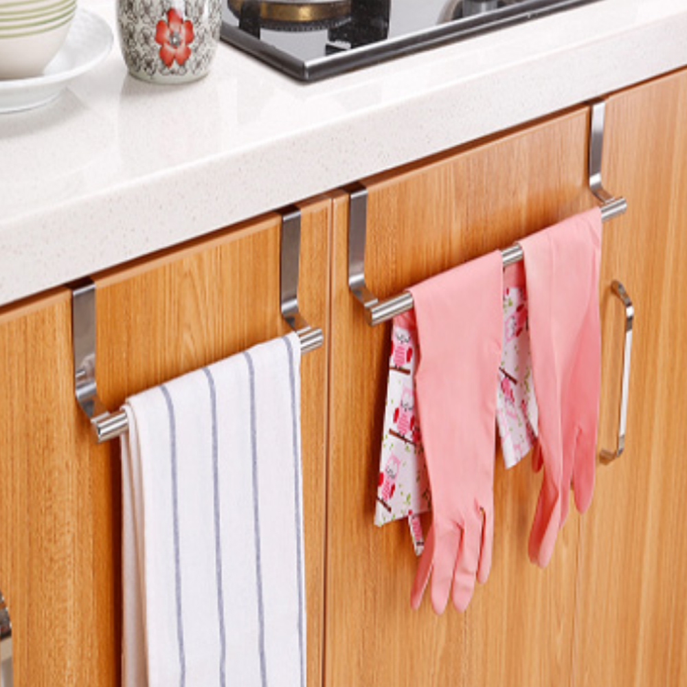 時尚廚房衛浴多用途不鏽鋼毛巾抹布收納架