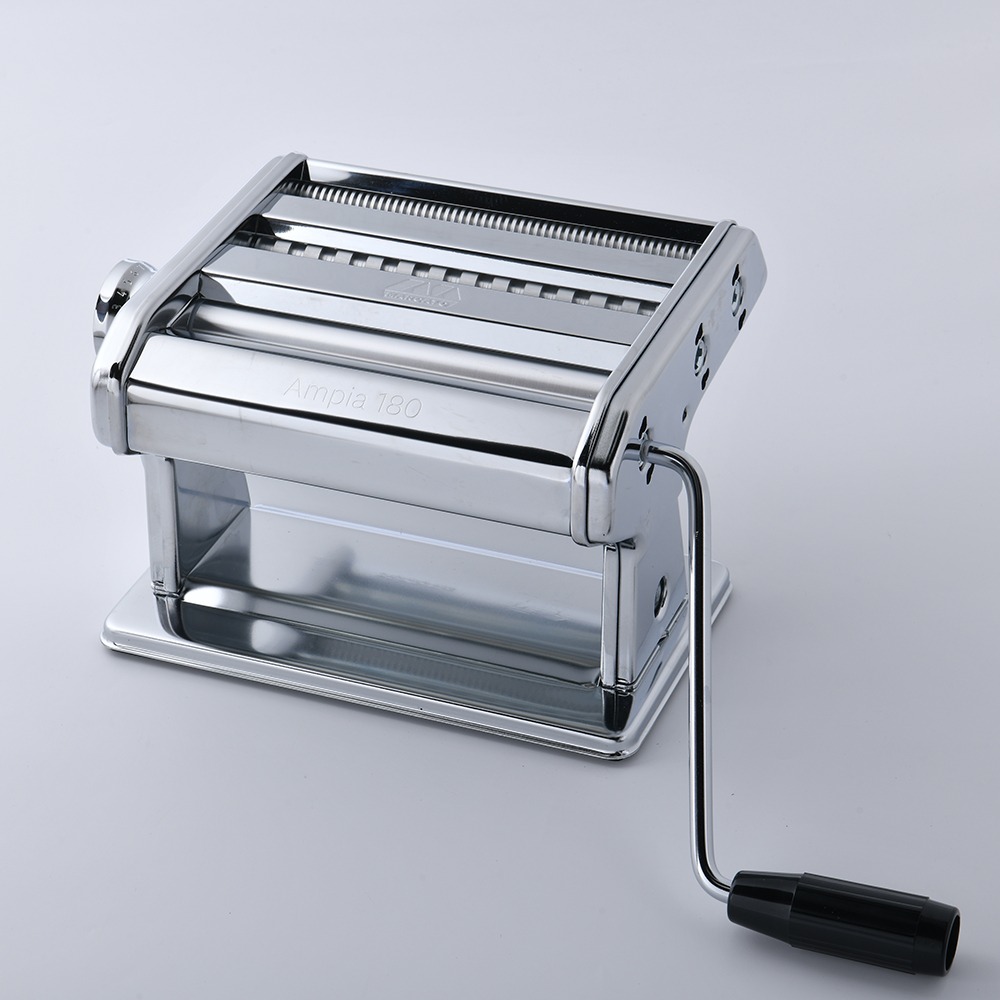 八檔調節三刀片壓麵機製麵器不鏽鋼壓麵機手搖壓麵機多功能壓麵機切面機麵條機無需插電防滑腳墊-