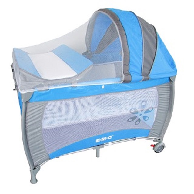 EMC 雙層嬰兒床(遊戲床)-藍色