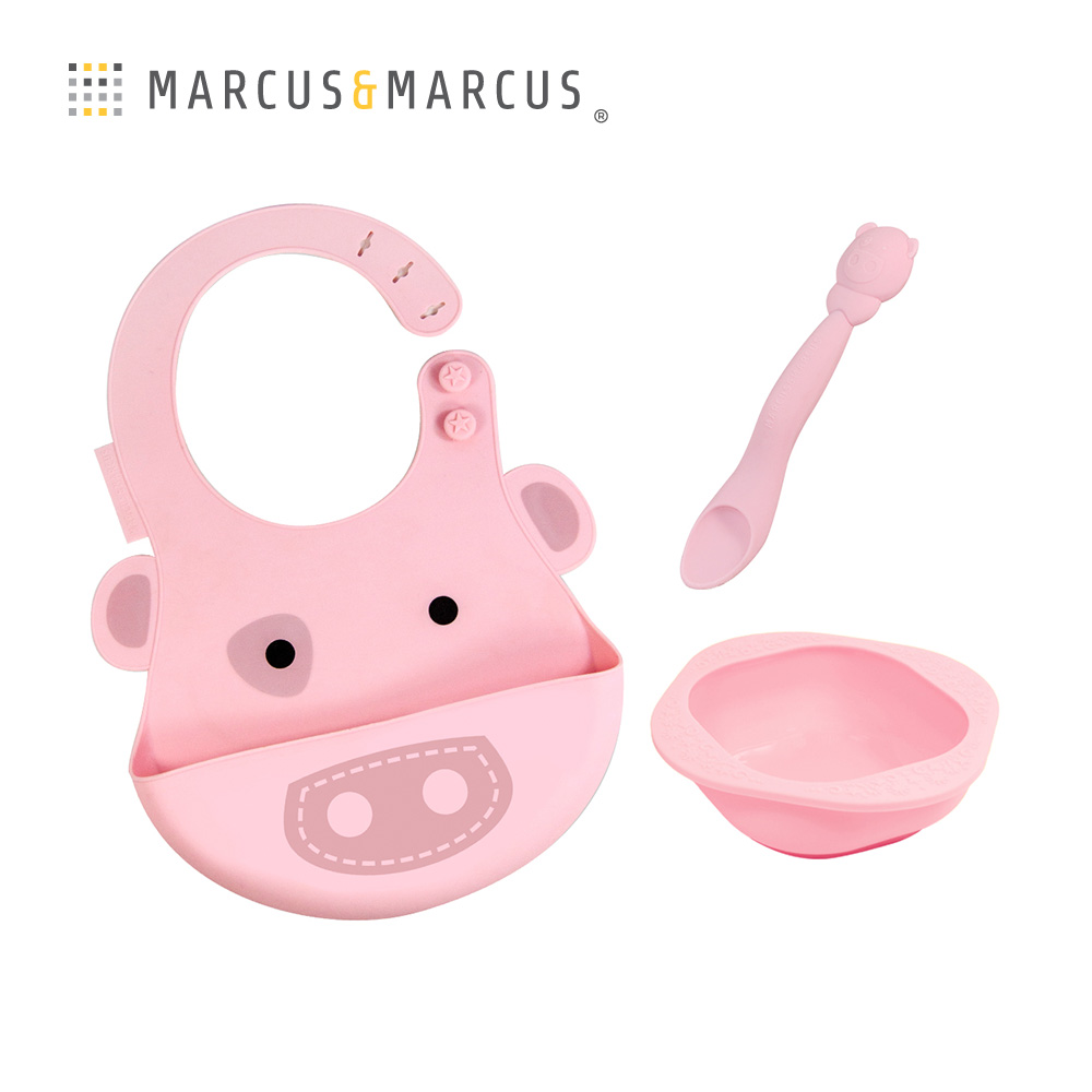 MARCUS＆MARCUS 動物樂園餵食禮盒組-粉紅豬