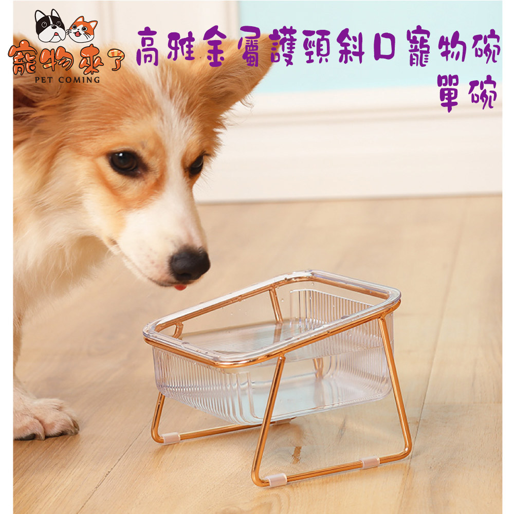 寵物來了高雅金屬護頸斜口寵物碗 單碗jz C1750 Pchome 24h購物