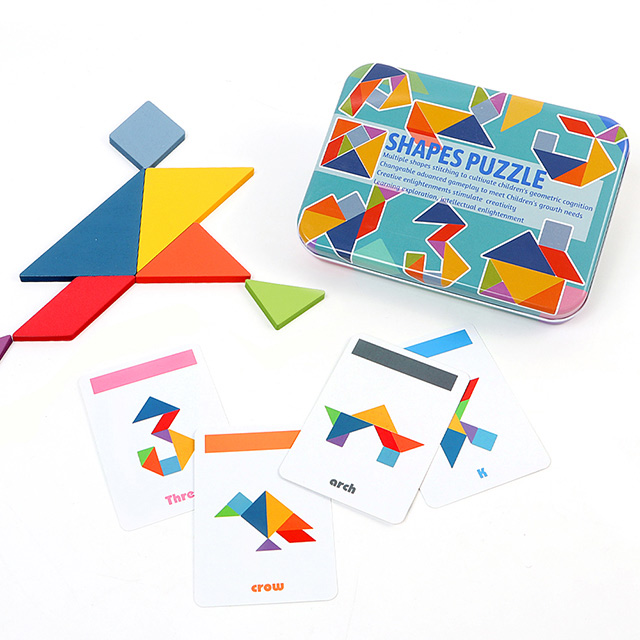 Jigsaw 兒童智力創意七巧板拼圖鐵盒/玩具-基本款