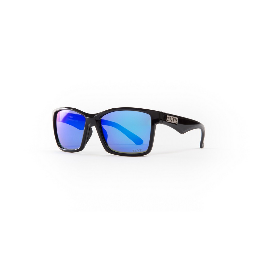 【路達自行車衣百貨】SWAG(史瓦格)偏光運動眼鏡-亮黑藍 ENVIS