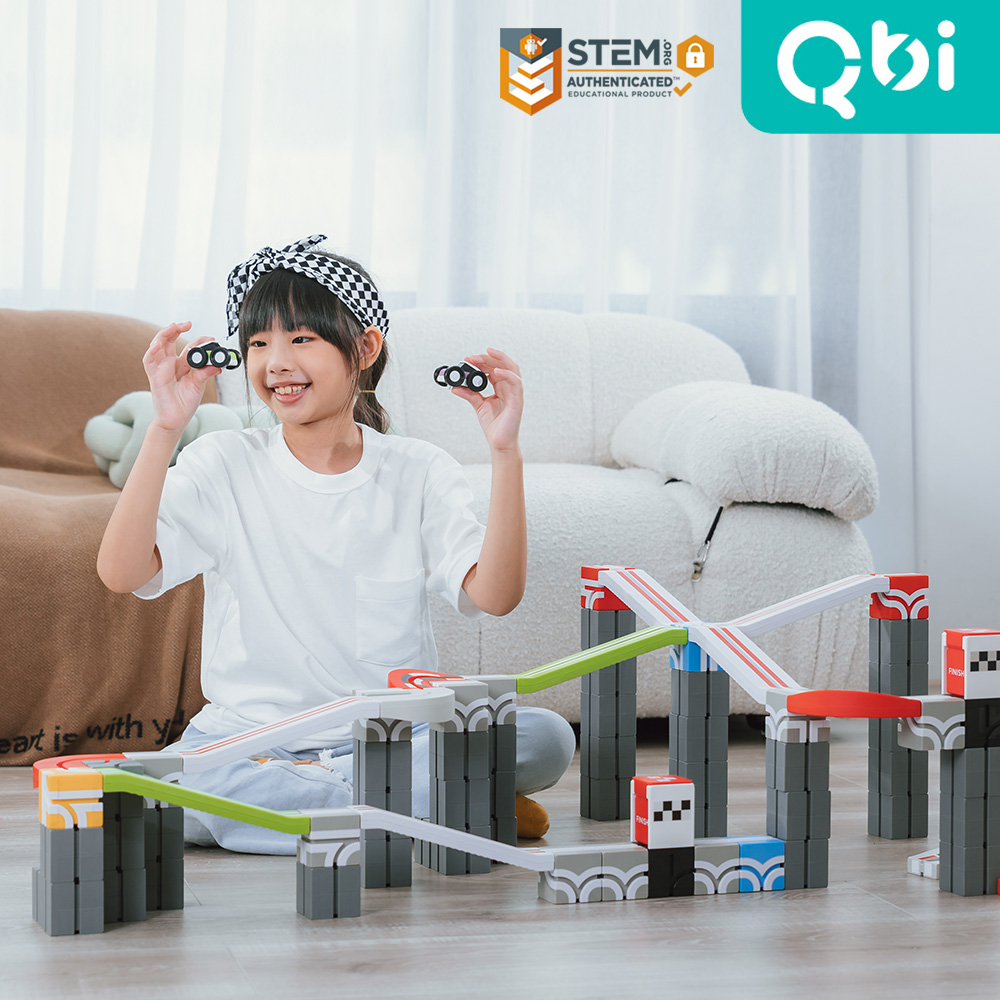 Qbi益智磁吸軌道玩具-極限冒險王：合作拉力賽