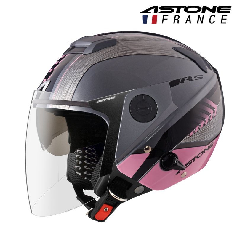 【ASTONE】RS T65(新鐵灰/粉紅)3/4罩安全帽