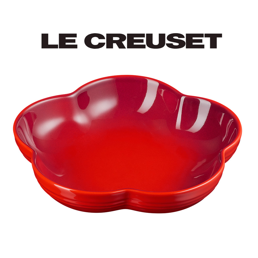 Le Creuset 瓷器花型盤 中 櫻桃紅 Pchome 24h購物