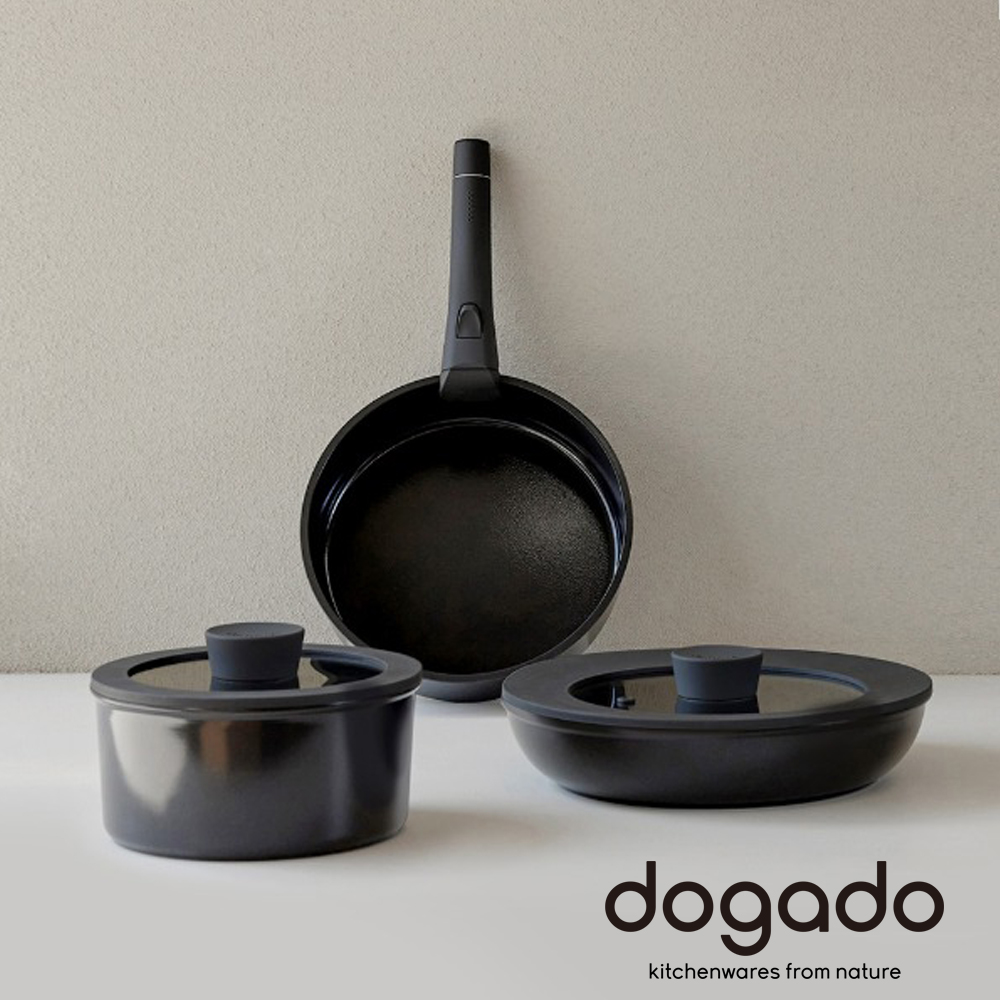 【韓國Dogado】天然陶瓷鍋具六件組_黑色