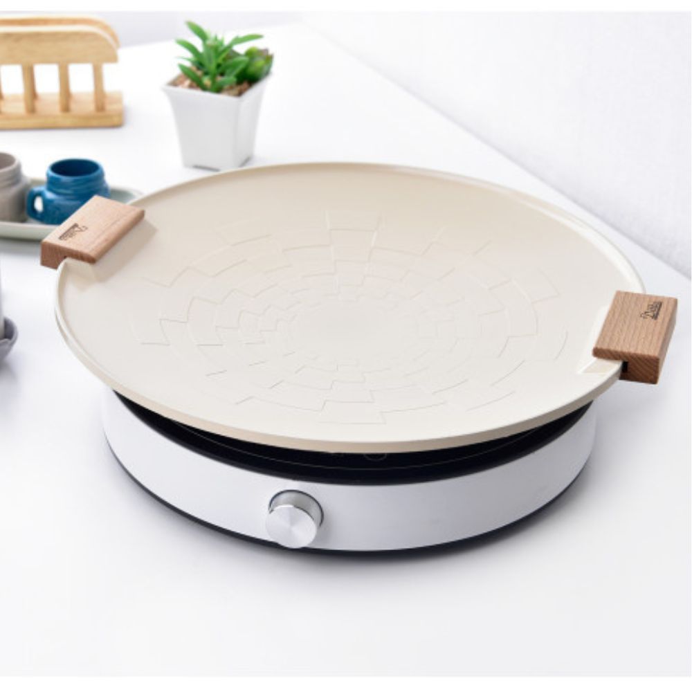 Ditto Series 韓國製韓式天然陶瓷不沾煎烤盤 38cm 適用IH爐瓦斯爐黑晶爐卡式爐 可洗碗機清洗