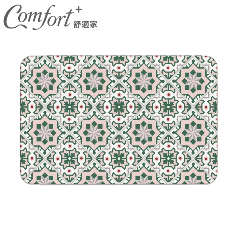Comfort+-摩洛哥復古立體花磚珪藻土-復古粉