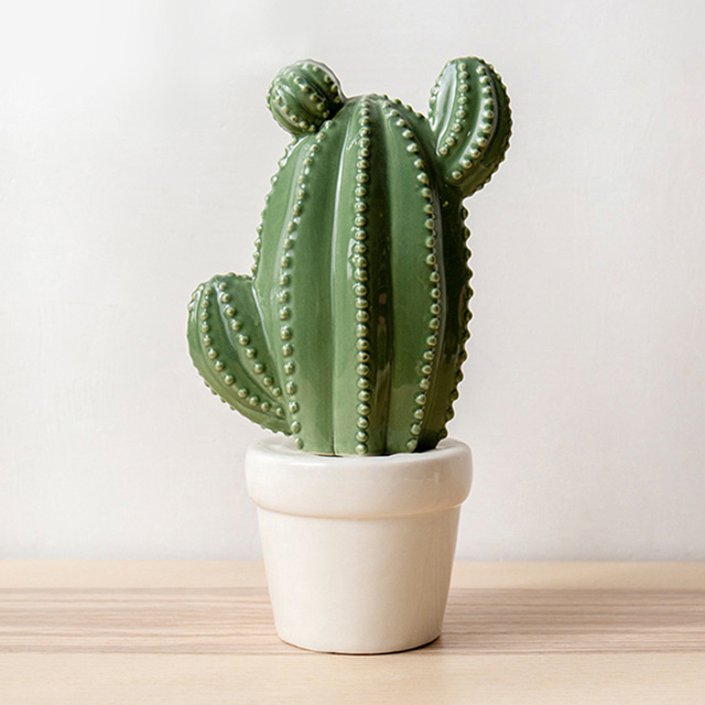 Meric Garden 北歐ins風仿真陶瓷仙人掌擺飾 B款 Pchome 24h購物