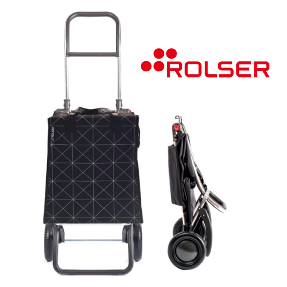 ROLSER RG摺疊兩輪肩背時尚購物車-黑