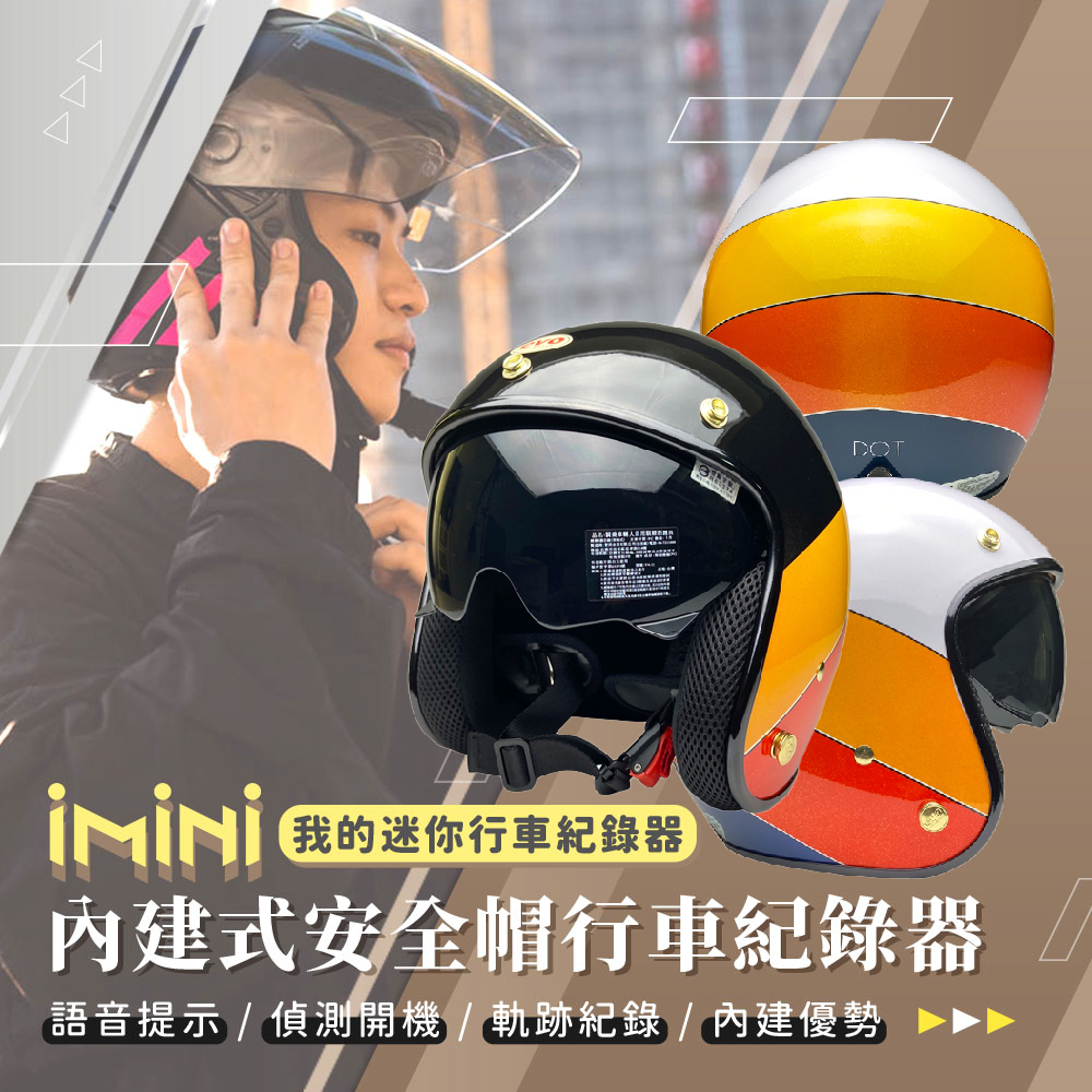 iMini iMiniDV X4C 彩虹 內建式安全帽行車記錄器(機車用 夜拍 測速 定位 FullHD)