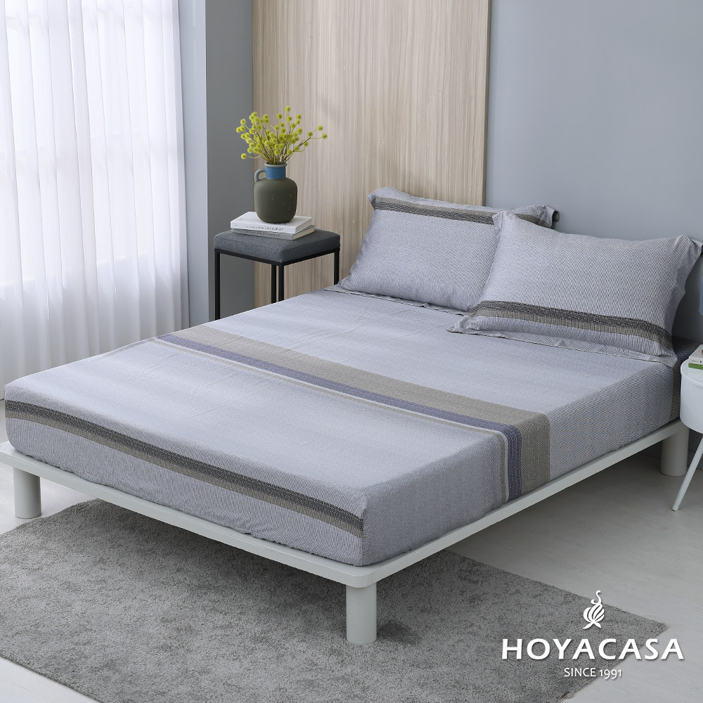 《HOYACASA》雙人100%天絲床包枕套三件組-亞特蘭斯