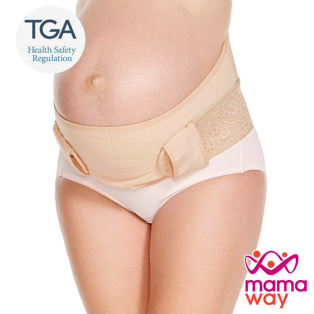 【mamaway 媽媽餵】孕期蕾絲護膚機能托腹帶