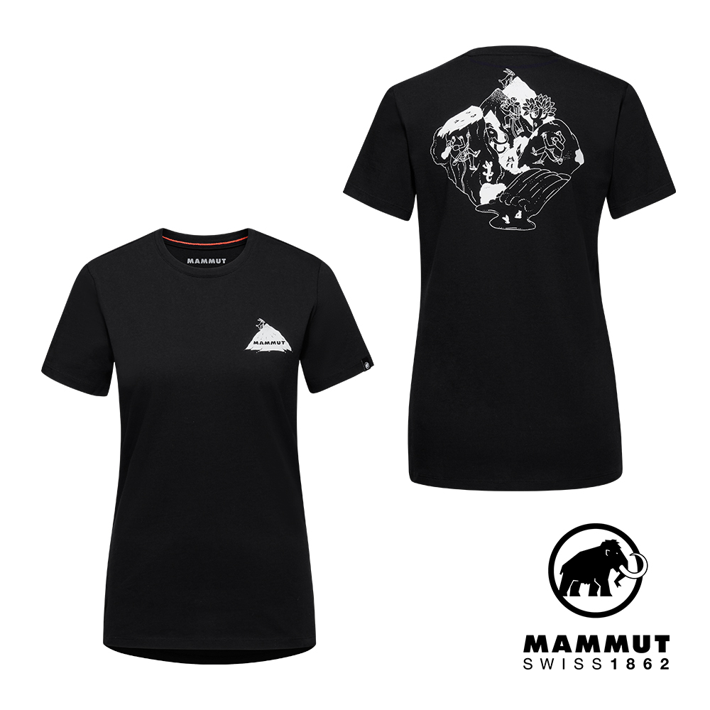 【Mammut 長毛象】Massone T-Shirt Women Crag 有機棉短袖T恤 黑色 女款 #1017-05240