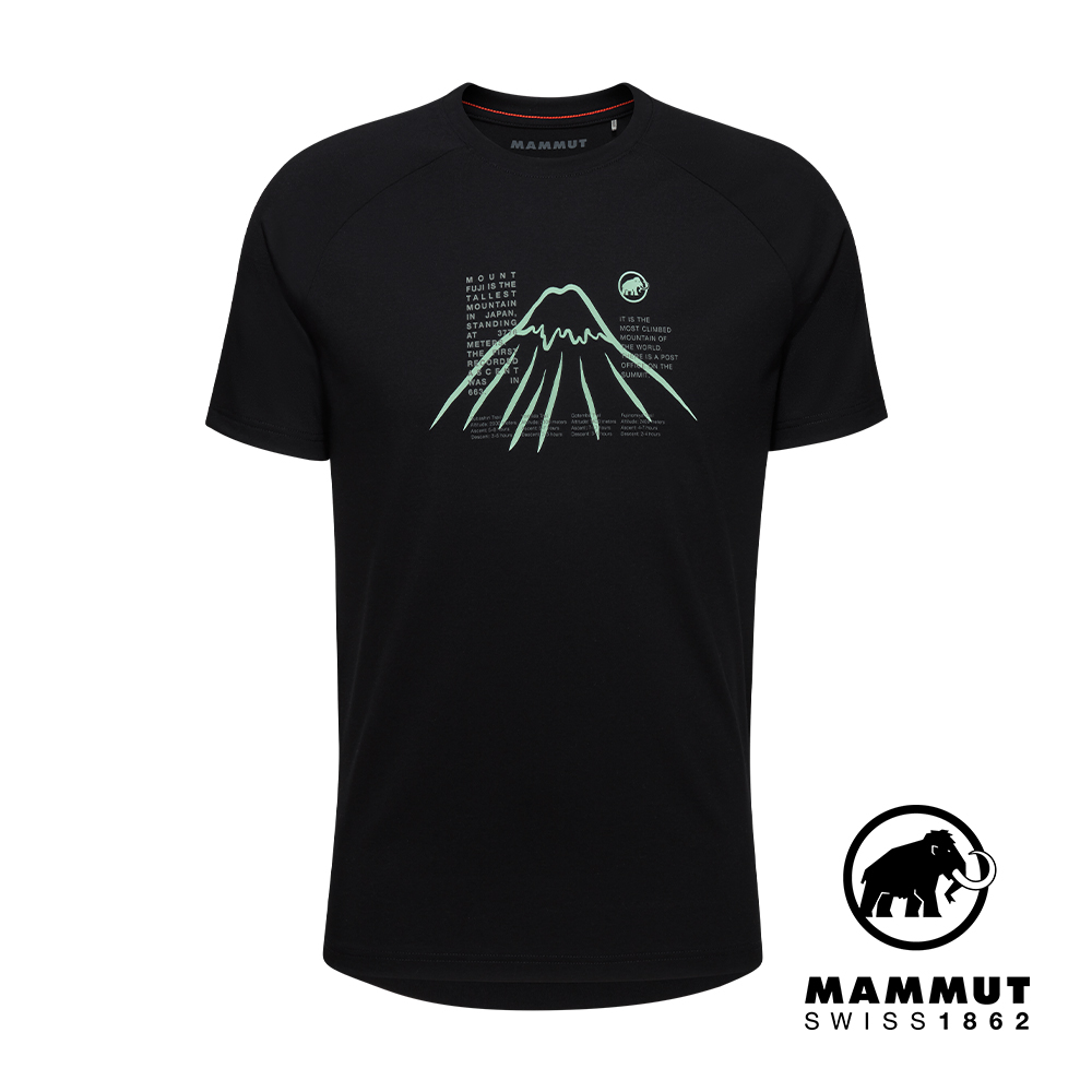 【Mammut 長毛象】Mountain T-Shirt Fujiyama Men 防曬機能短袖T恤 黑色 男款 #1017-04501