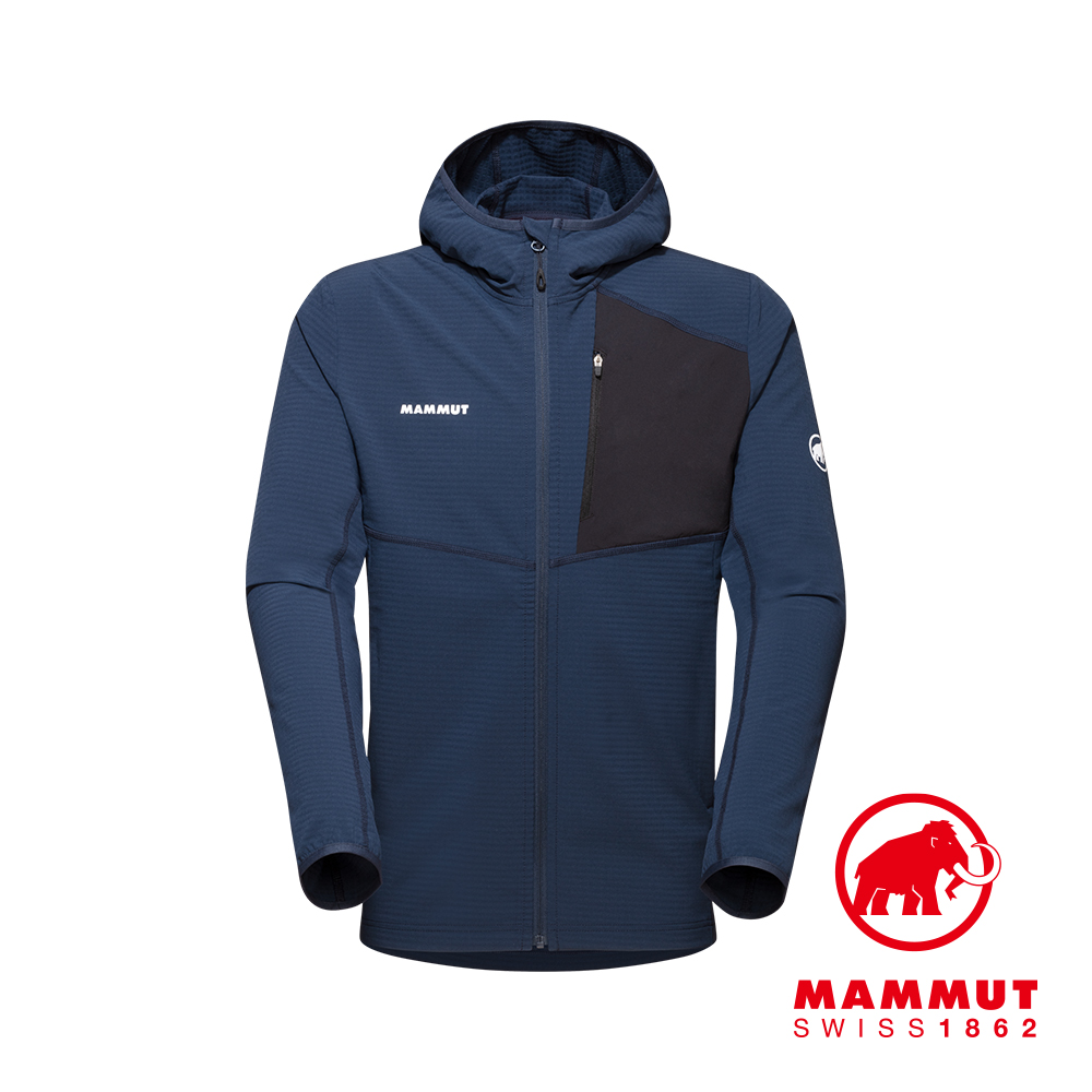 【Mammut 長毛象】Madris Light ML Hooded Jacket 防風刷毛連帽外套 海洋藍 男款 #1014-03840