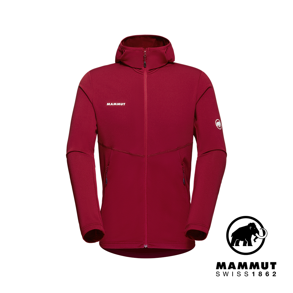 【Mammut 長毛象】Aconcagua Light ML Hooded JKT 輕量刷毛連帽外套 緋紅 男款 #1014-04250