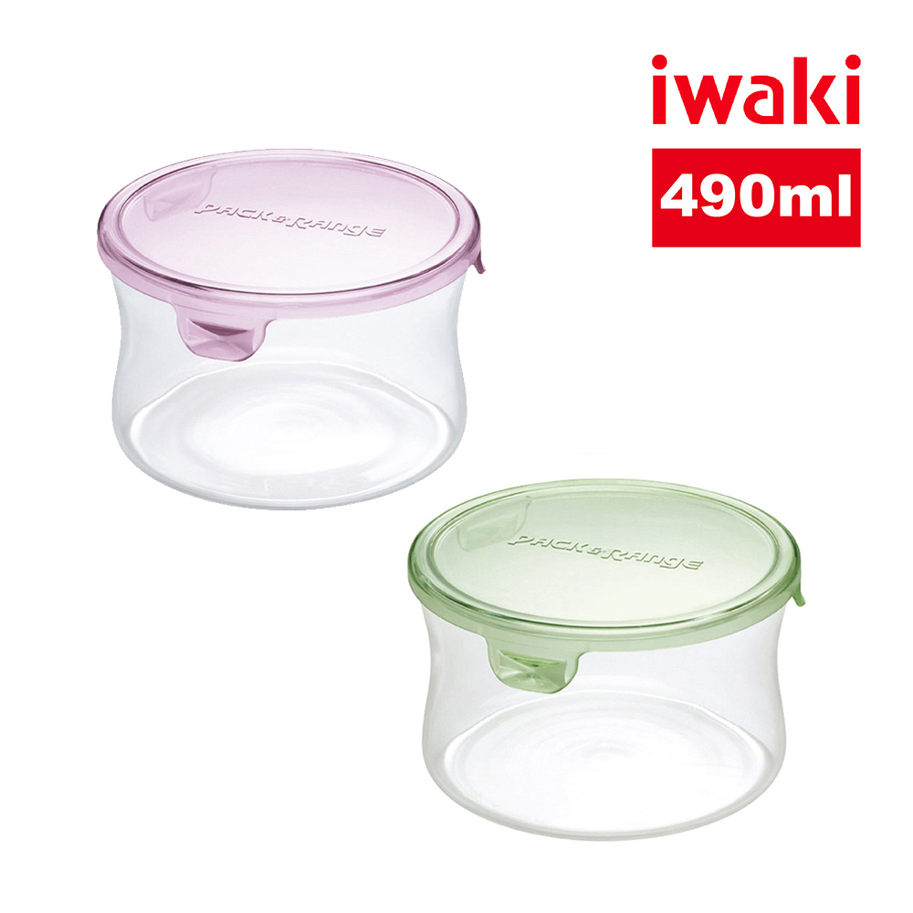 【iwaki】日本耐熱玻璃圓形微波保鮮盒-490ml
